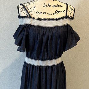 Violet Weekend maxi large dress 100% cotton over shoulder pockets!!! - NWOT